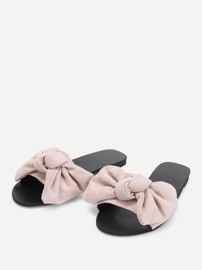 Bow Detail Flat Sandals-shoes-Des Mess