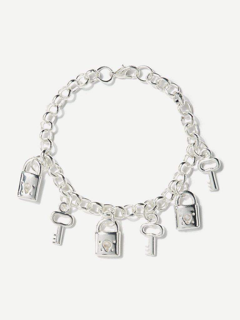 Key And Lock Charm Chain Bracelet--Des Mess