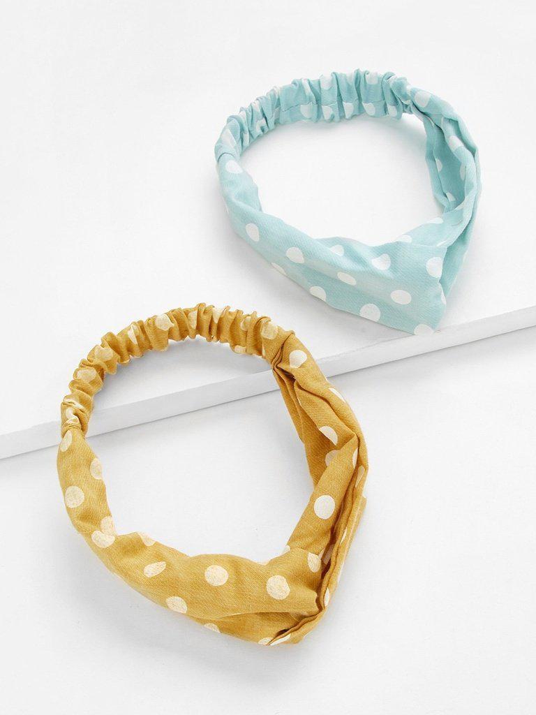 Polka Dot Twist Headband 2pcs-hair-Des Mess