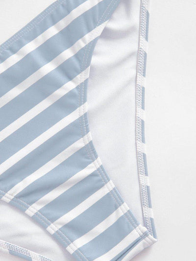 Striped Triangle Bikini Set-swimwear-Des Mess