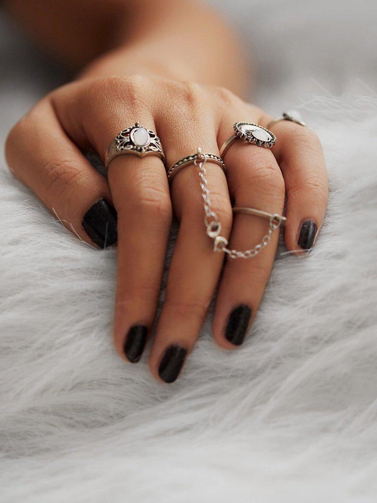 Moon Design Ring Set-jewelry-Des Mess