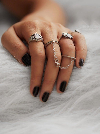 Moon Design Ring Set-jewelry-Des Mess