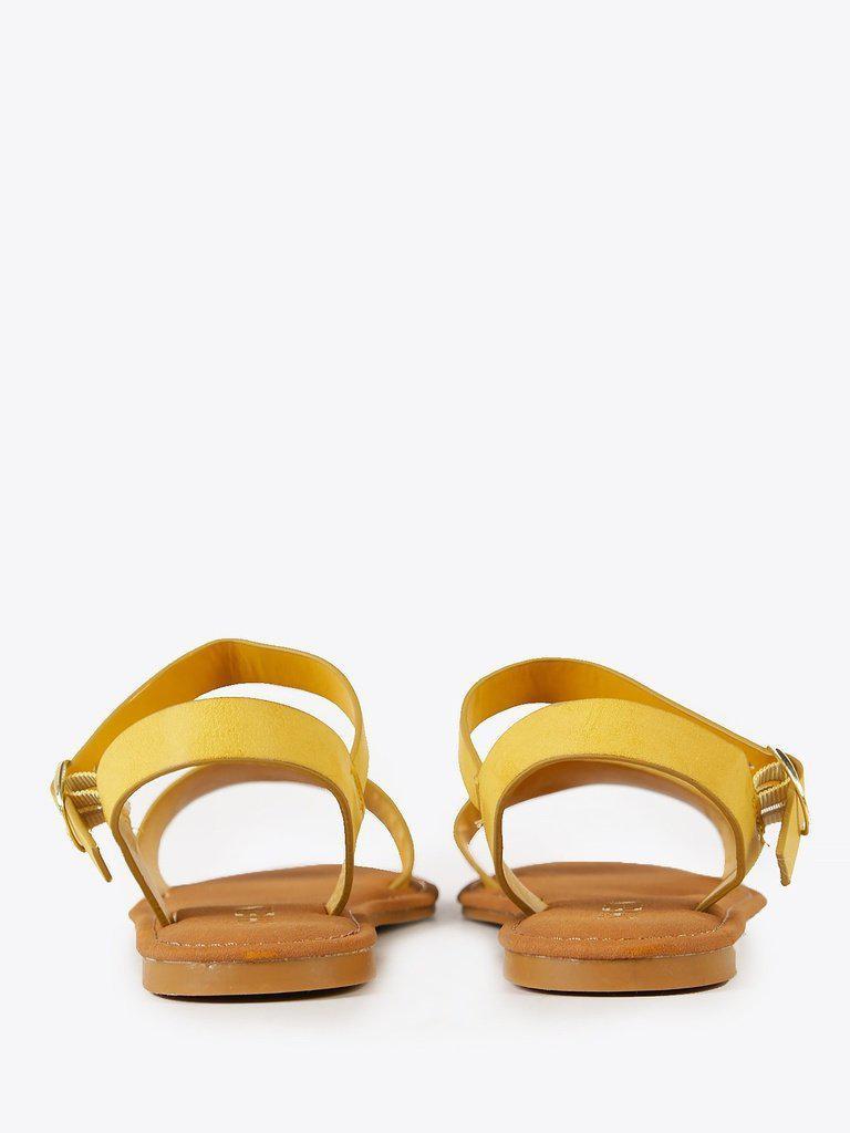 Single Band Ankle Strap Sandal MUSTARD-shoes-Des Mess
