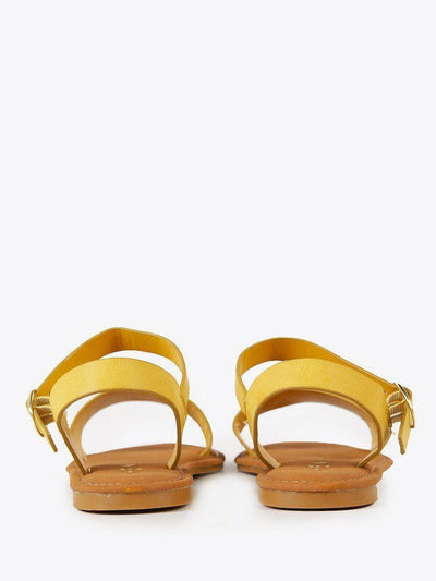 Single Band Ankle Strap Sandal MUSTARD-shoes-Des Mess