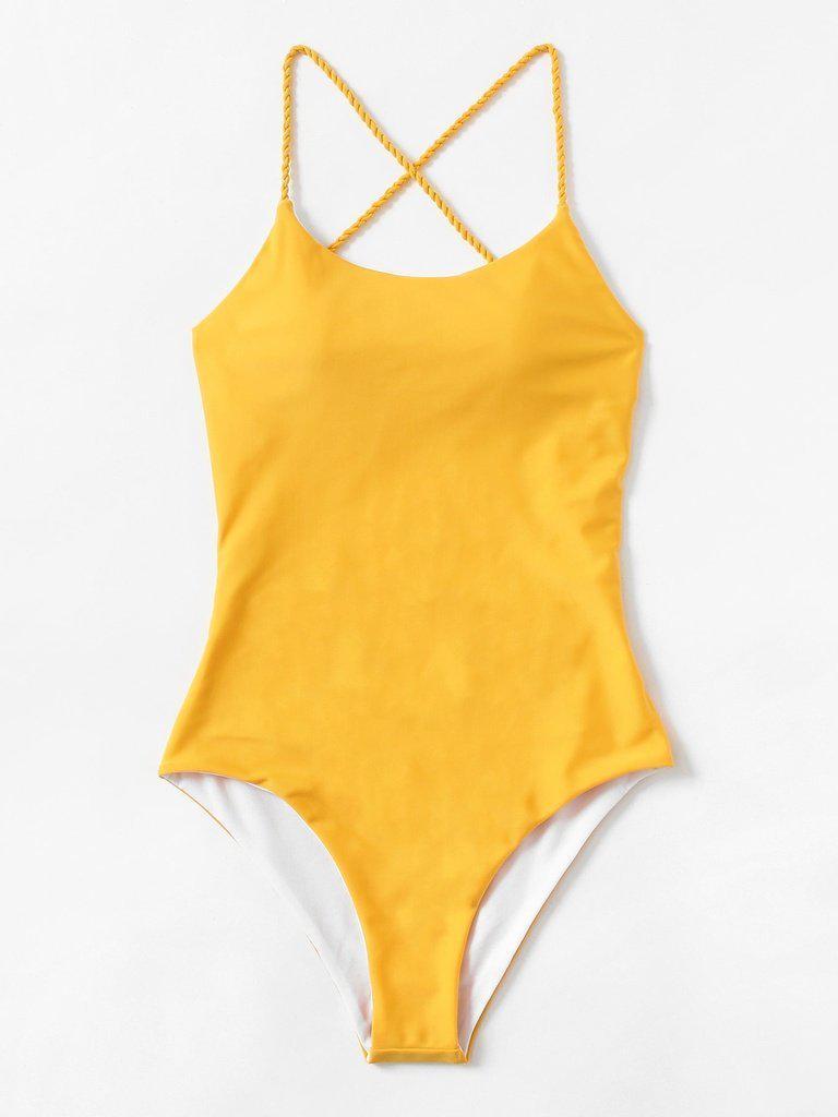 Criss Cross Open Back Swimsuit-swimwear-Des Mess