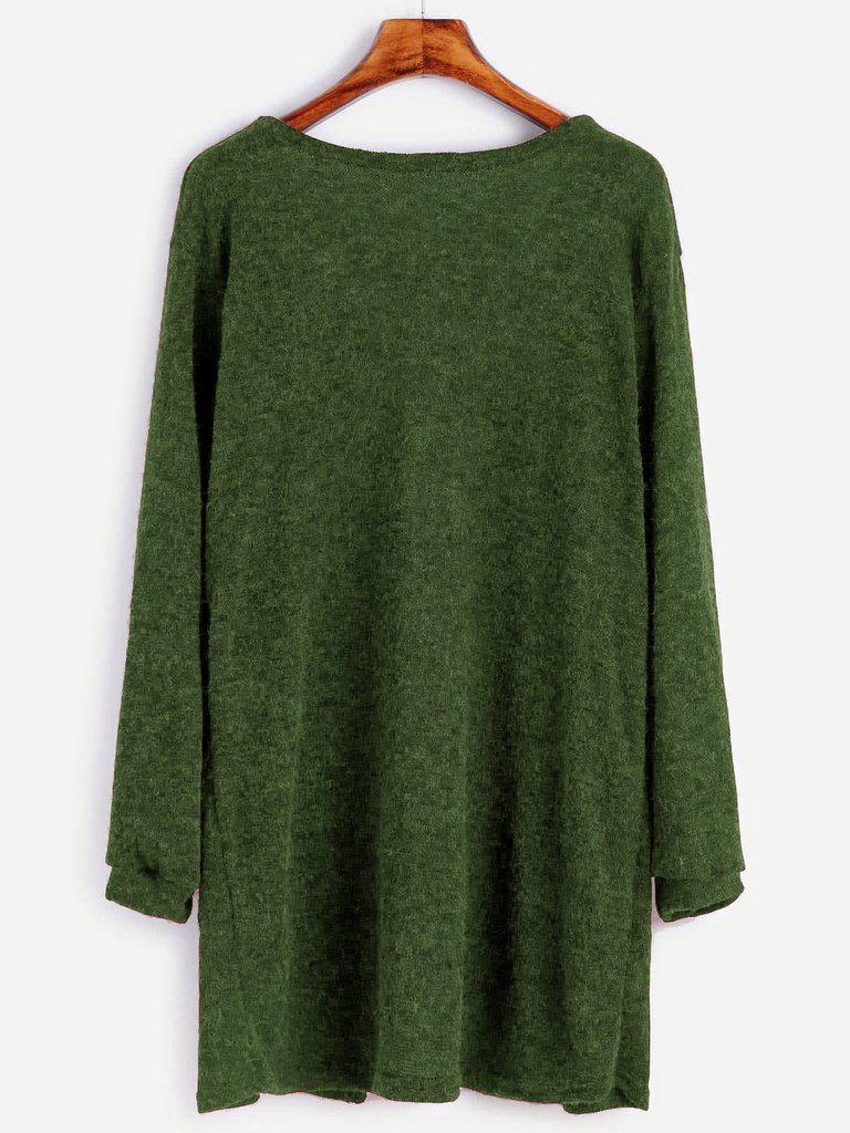 Open Front Sweater With Pockets-outerwear-Des Mess