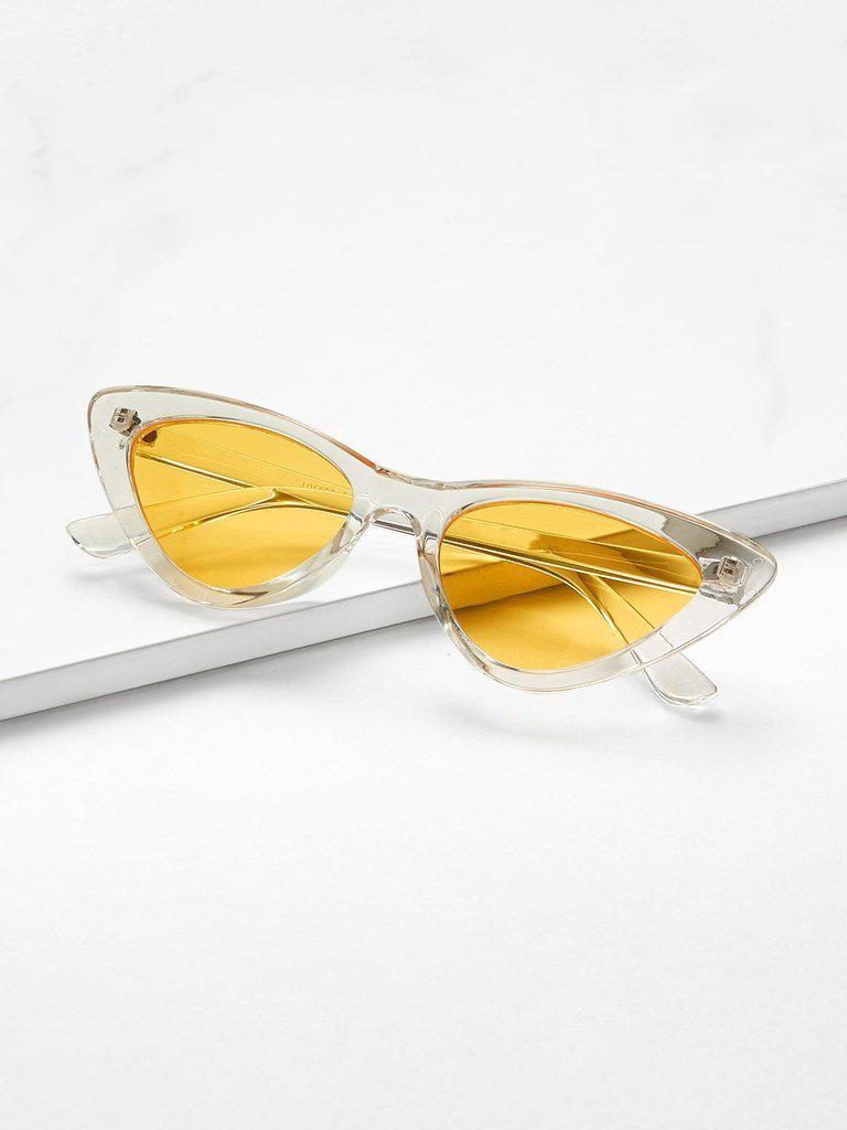 Cat Eye Flat Lens Sunglasses-accessories-Des Mess