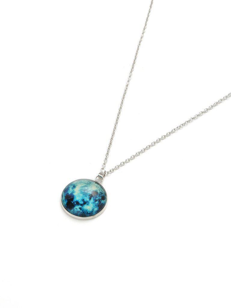Luminous Round Pendant Link Necklace-jewelry-Des Mess