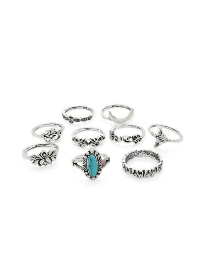 Elephant & Moon Design Ring Set-jewelry-Des Mess
