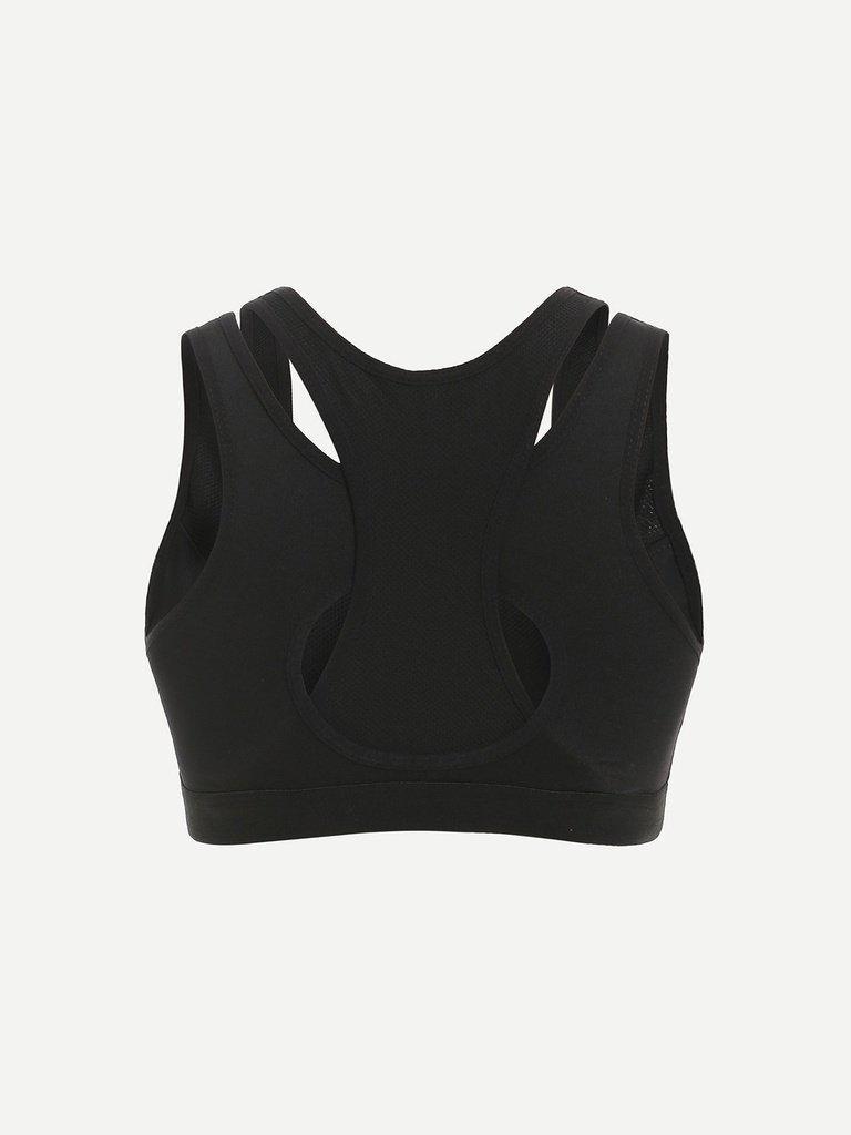 2 In 1 Zipper Sports Bra-sportswear-Des Mess