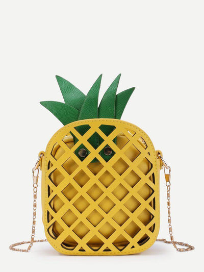 Pineapple Shaped PU Chain Crossbody Bag-accessories-Des Mess