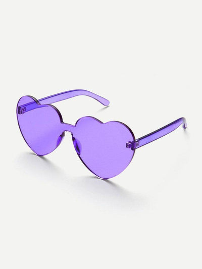 Heart Shaped Lens Rimless Sunglasses-accessories-Des Mess