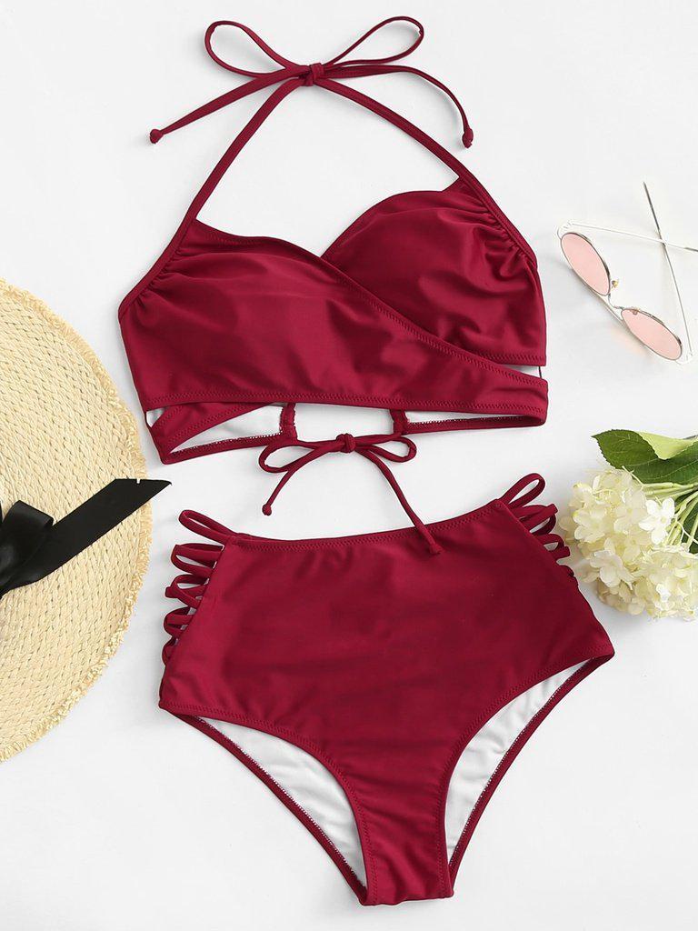 Cross Wrap Strappy Bikini Set--Des Mess