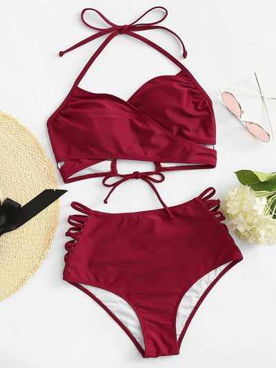 Cross Wrap Strappy Bikini Set--Des Mess