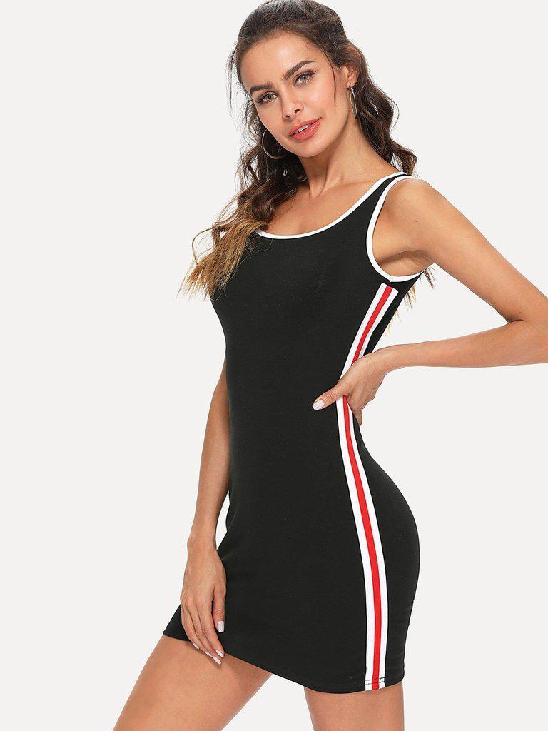 Contrast Binding Tank Dress-sportswear-Des Mess