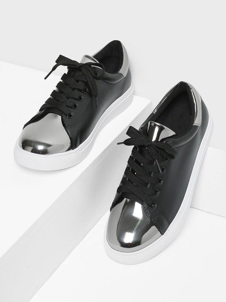 Two Tone Round Toe Sneakers-shoes-Des Mess