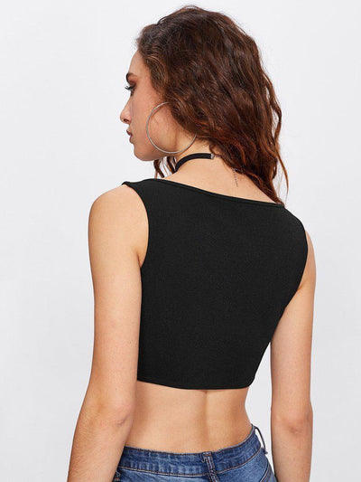 Grommet Lace Up Front Sport Bra-sportswear-Des Mess