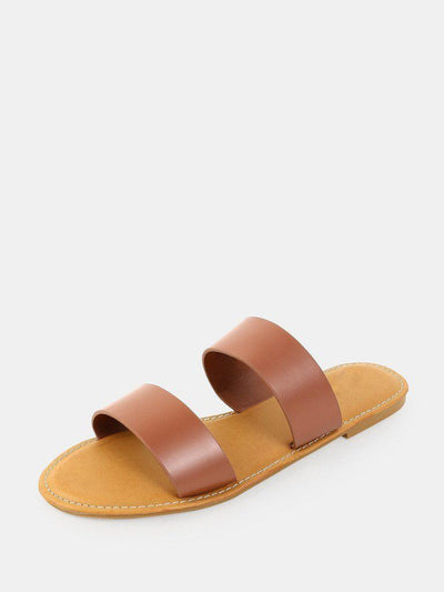 Open Toe Double Strap Sandals TAN-shoes-Des Mess