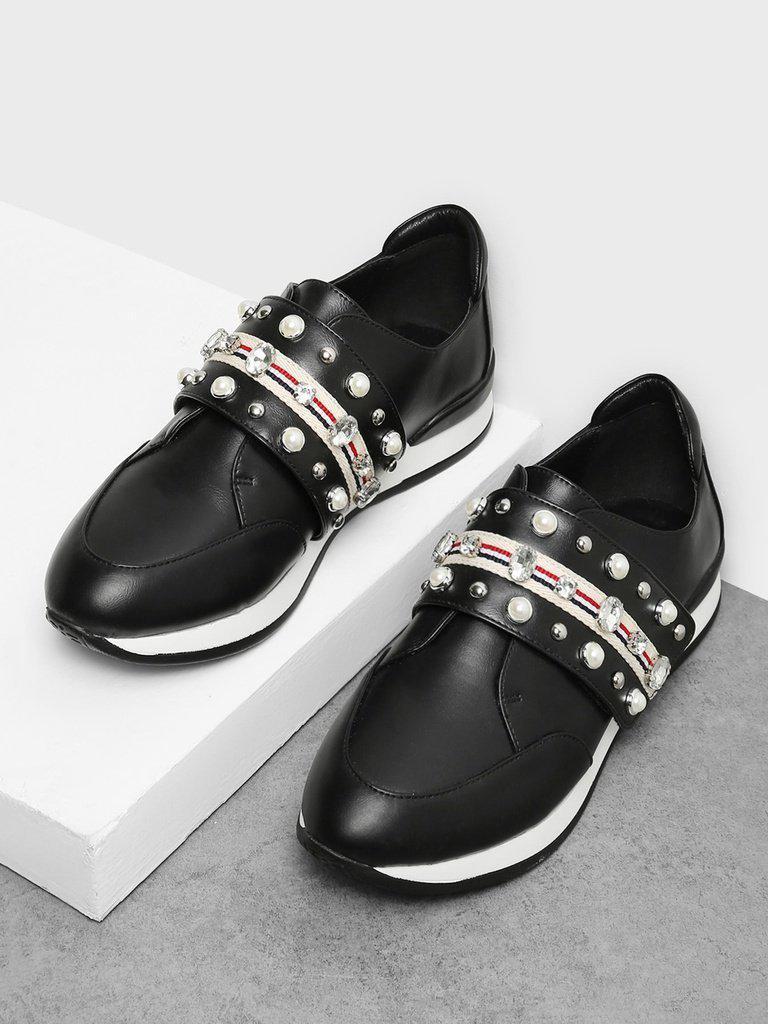 Rhinestone Design Slip On Sneakers