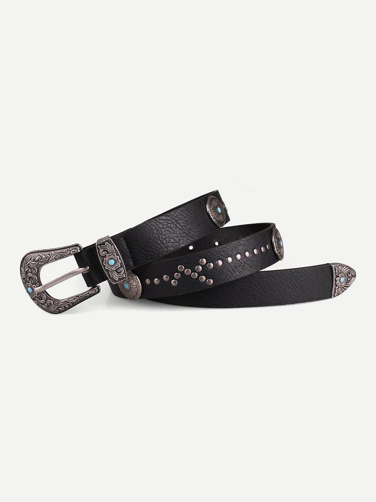 Eyelet Detail Western Belt-accessories-Des Mess