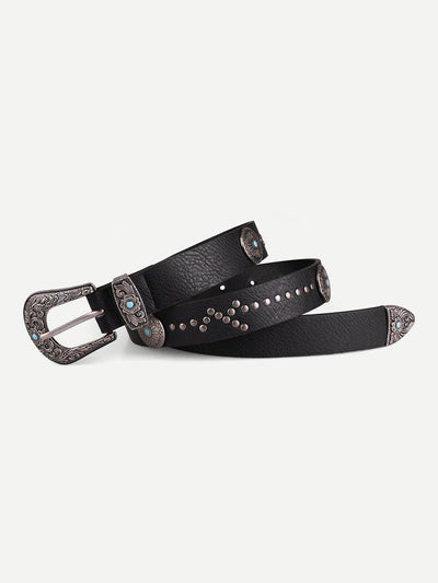 Eyelet Detail Western Belt-accessories-Des Mess