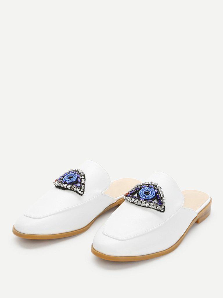 Rhinestone Eye Loafer Mules-shoes-Des Mess