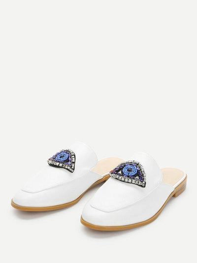 Rhinestone Eye Loafer Mules-shoes-Des Mess