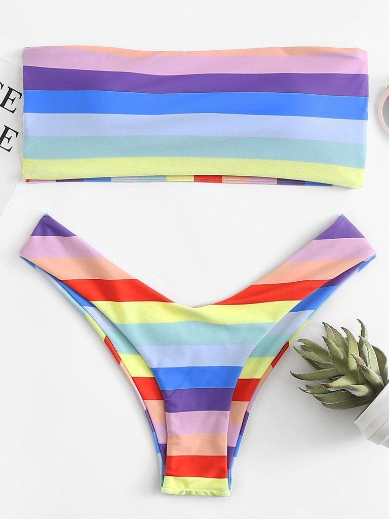 Ladder Cut Out Ombre Bikini Set-swimwear-Des Mess