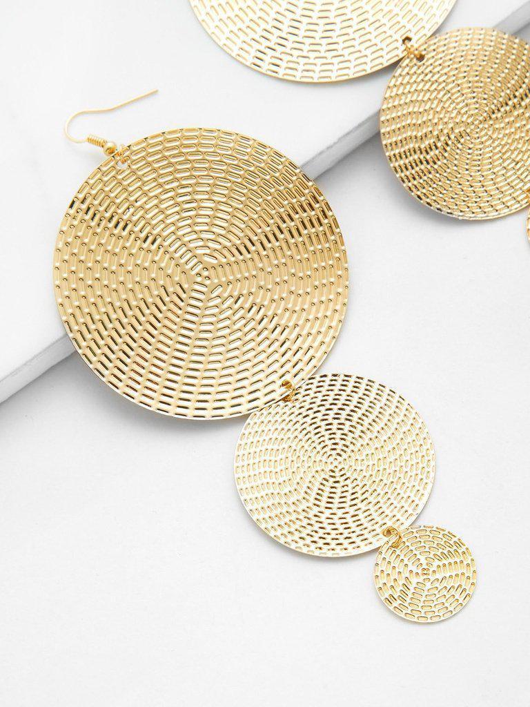 Layered Flake Drop Earrings-jewelry-Des Mess