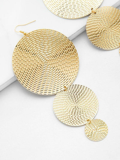 Layered Flake Drop Earrings-jewelry-Des Mess