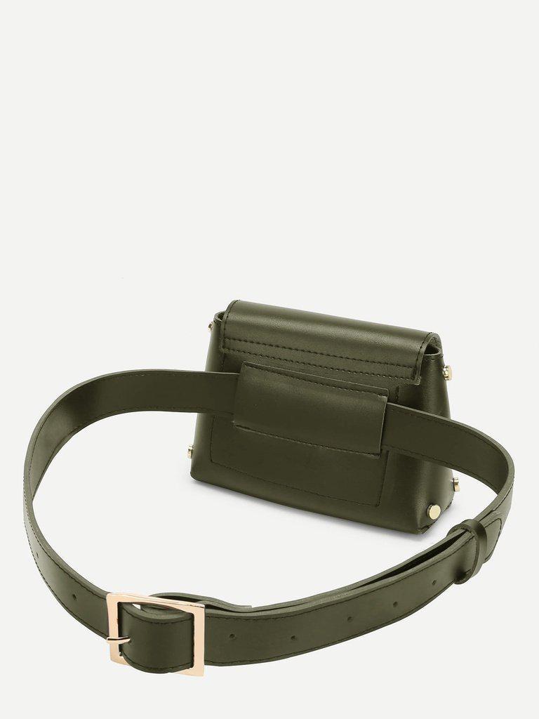 Flap Bum Bag With Adjustable Strap-accessories-Des Mess