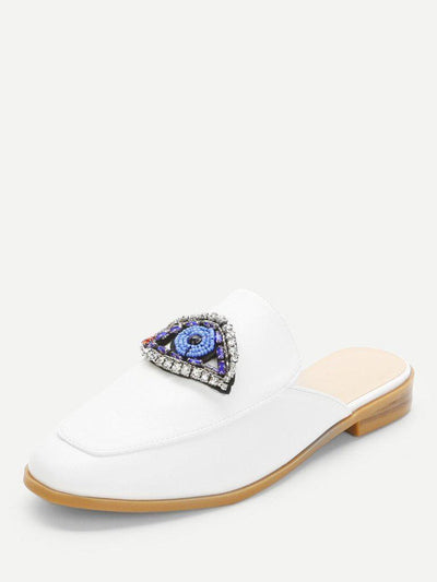 Rhinestone Eye Loafer Mules-shoes-Des Mess