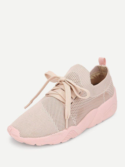 Knitted Laser Out Sneakers-shoes-Des Mess