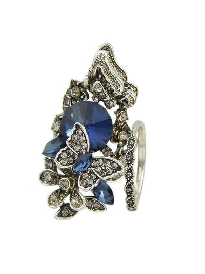 Flower Butterfly Finger Ring-jewelry-Des Mess