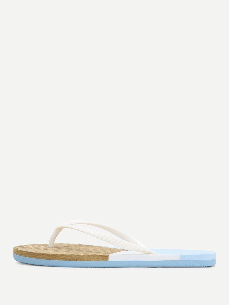 Color Block Flip Flops-shoes-Des Mess