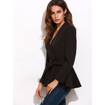 Surplice Wrap Peplum Blazer