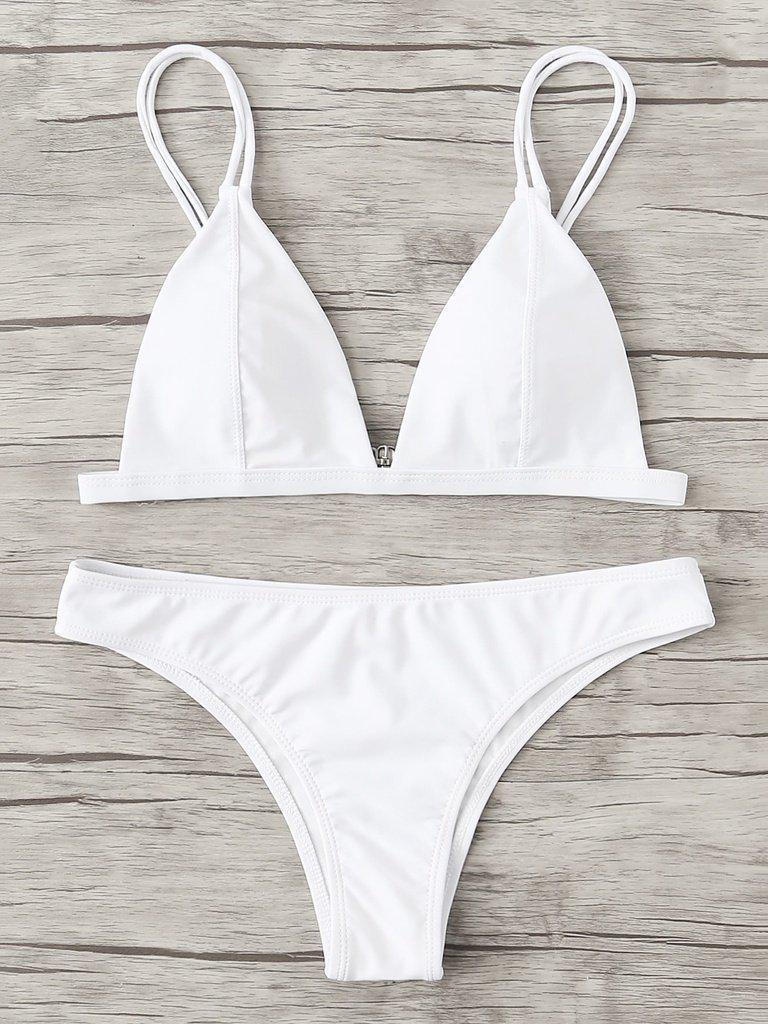 Adjust Strap Triangle Bikini Set-swimwear-Des Mess