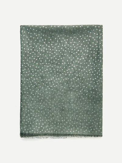 Metallic Star Print Raw Edge Scarf-accessories-Des Mess