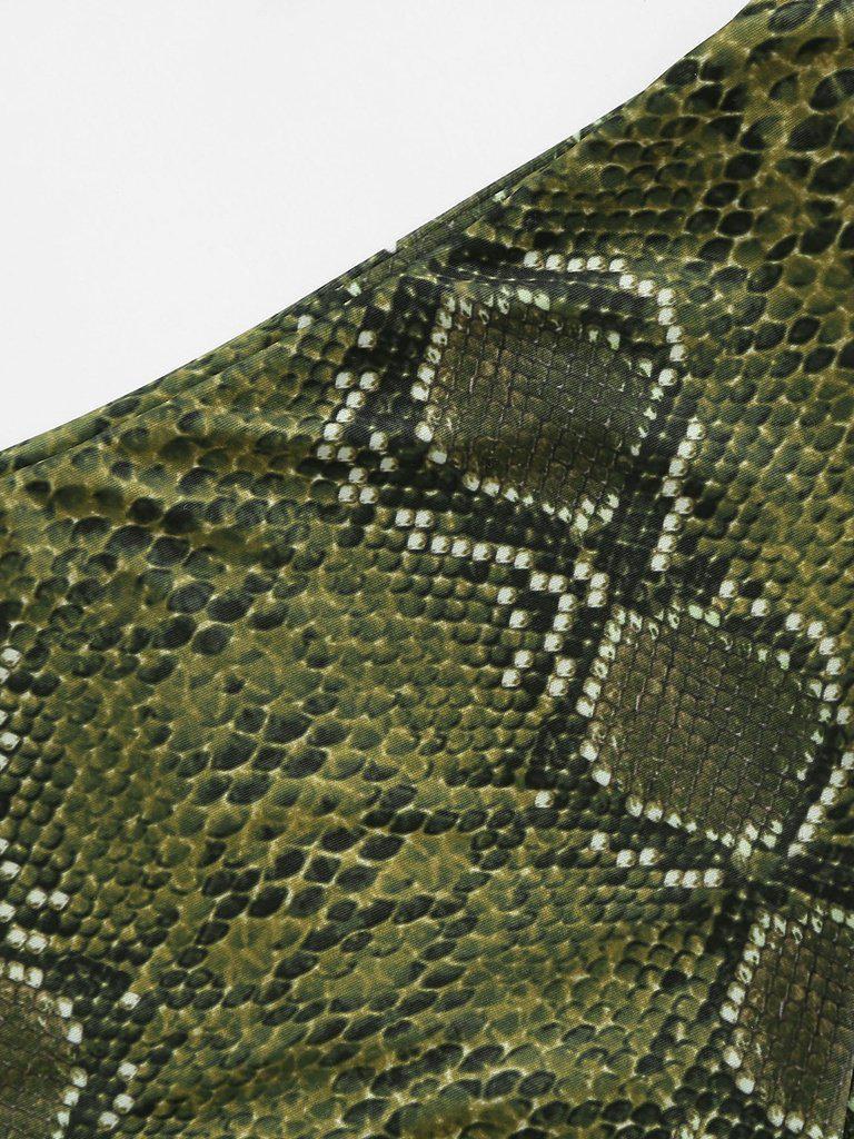 Snakeskin Pattern Bikini Set With Choker-swimwear-Des Mess