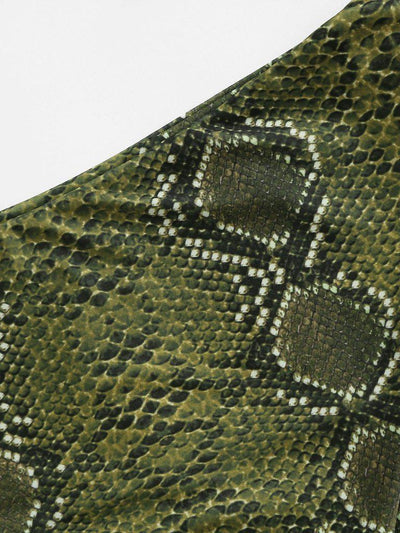 Snakeskin Pattern Bikini Set With Choker-swimwear-Des Mess