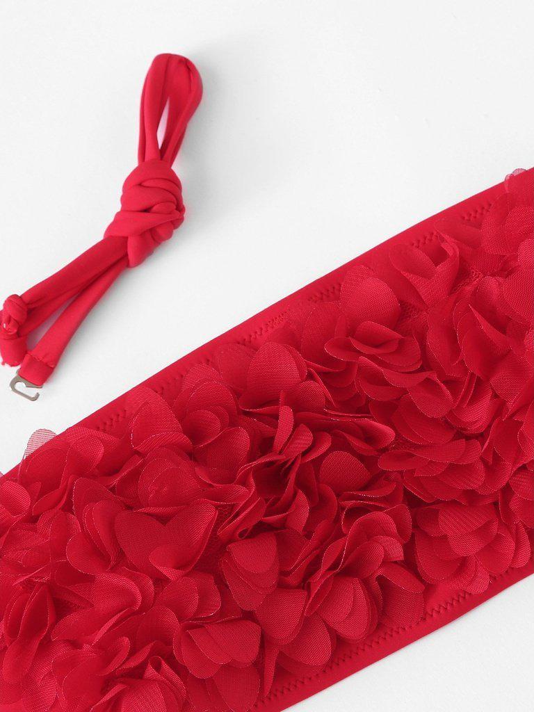 Flower Appliques Bikini Set-swimwear-Des Mess