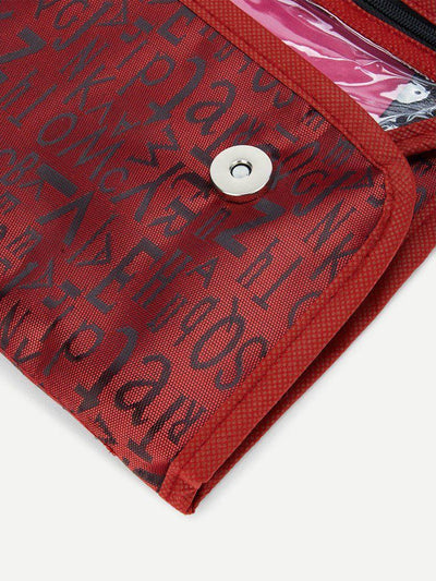Letter Print Flap Makeup Bag-makeup-Des Mess