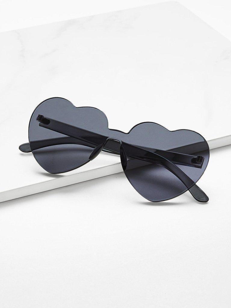 Heart Shaped Flat Lens Sunglasses-accessories-Des Mess