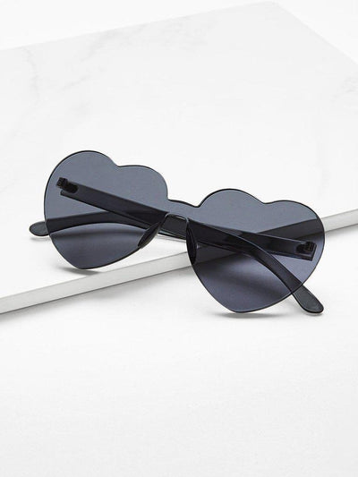 Heart Shaped Flat Lens Sunglasses-accessories-Des Mess