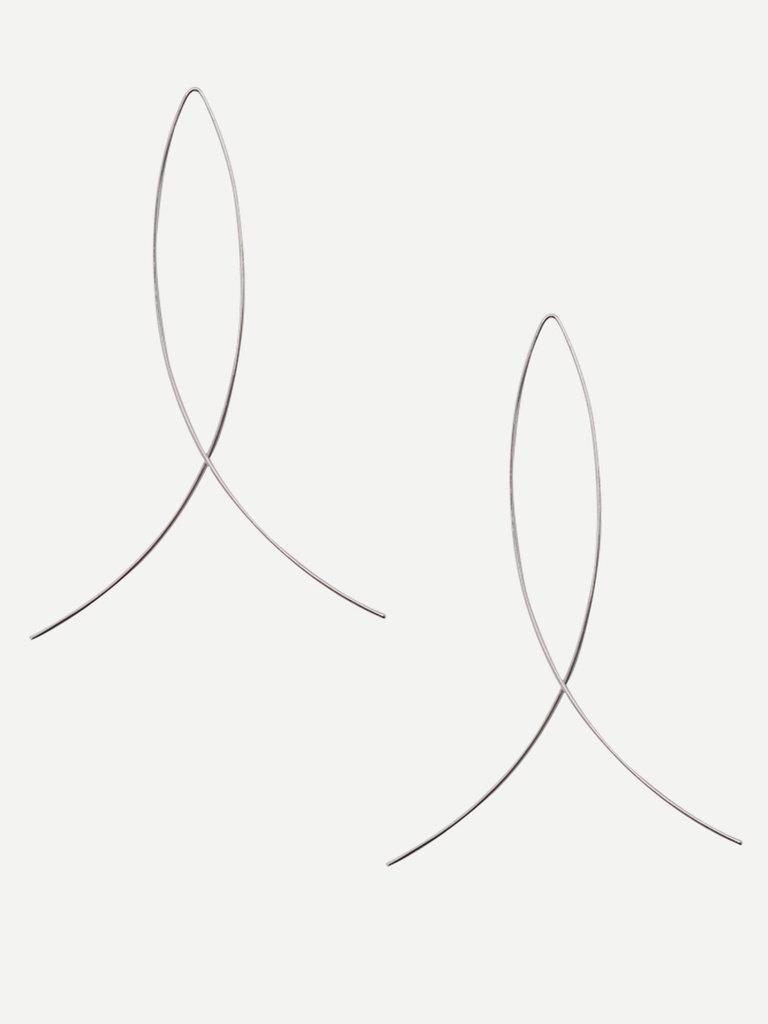 Silver Minimalist Hollow Fish-shaped Earrings-jewelry-Des Mess
