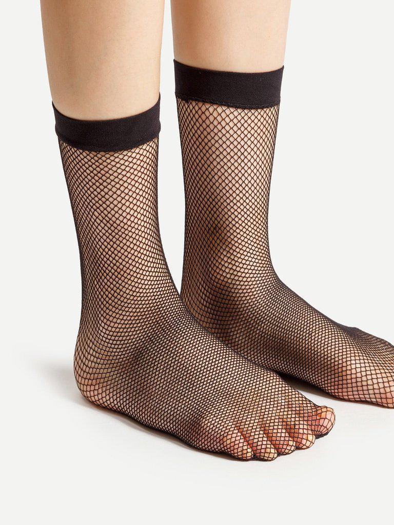 Fishnet Ankle Socks 3 Pairs-accessories-Des Mess