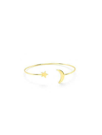 Moon & Star Design Cuff Bracelet-jewelry-Des Mess