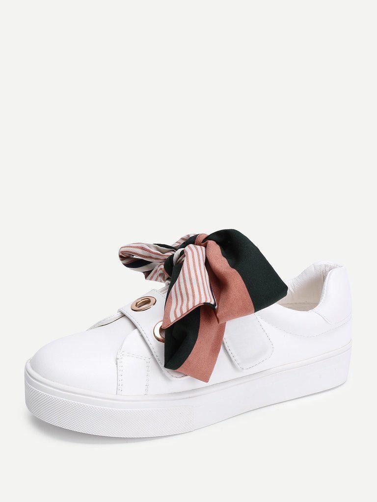Bow Decorated Slip On Sneakers-shoes-Des Mess