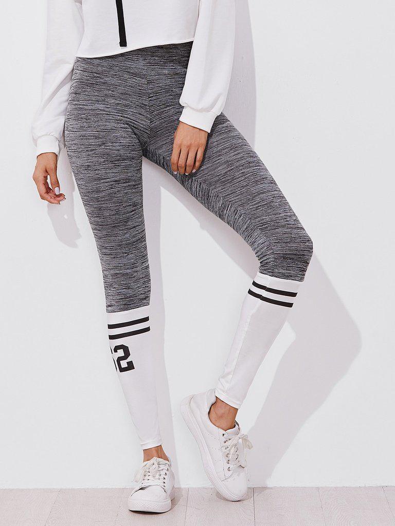 Varsity Print Space Dye Leggings-bottom-Des Mess