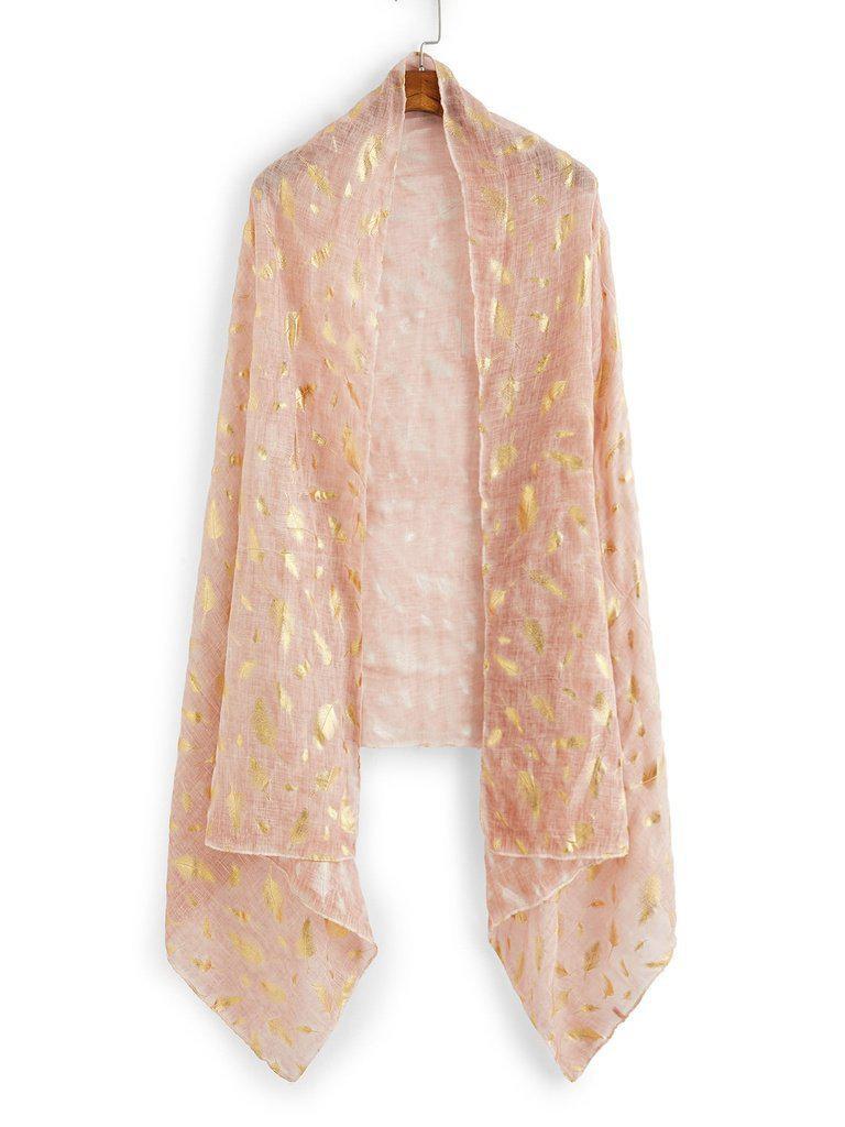 Feather Print Light Weight Scarf-accessories-Des Mess